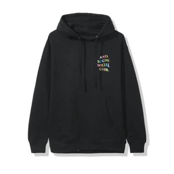 Anti Social Social Club Multicolor Black Hoodie - Picture 1 of 4